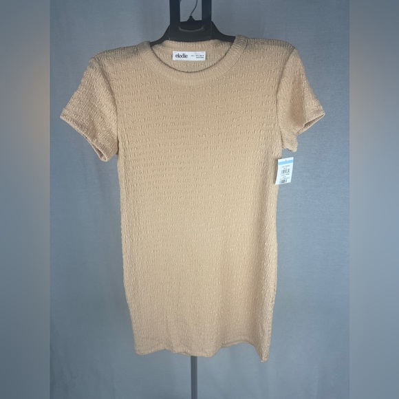 Elodie Textured Short Sleeve Dress in Sand size large NWT - Picture 4 of 7